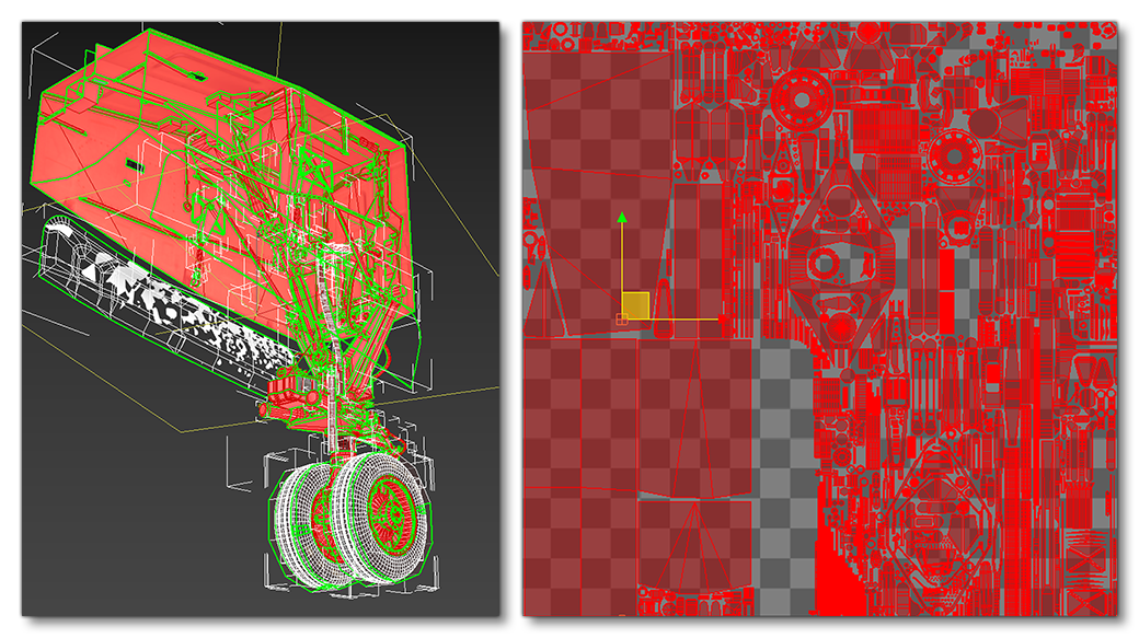 Example Showing Rim UV Maps Combined With The Landing Gear Example Showing Rim UV Maps Combined With The Landing Gear