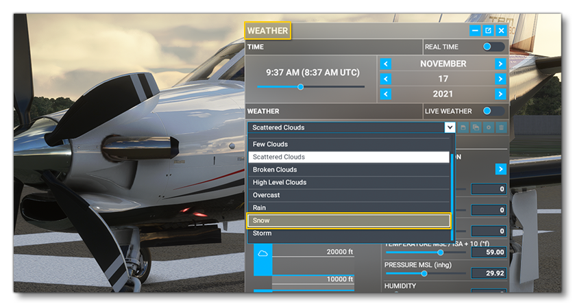Enabling Snow In FlightSim