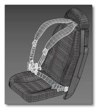 An Example Of  A Seat With A Fastened Seatbelt Model