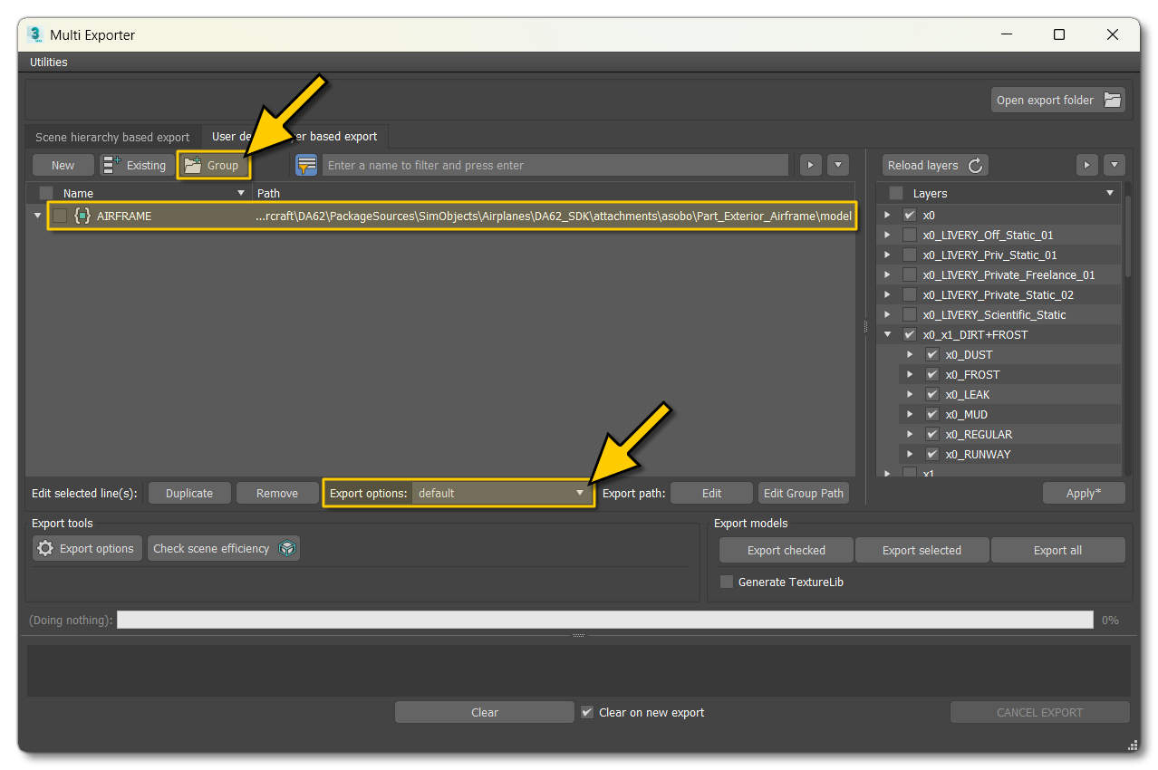 Setting Up An Export Group In 3DS Max