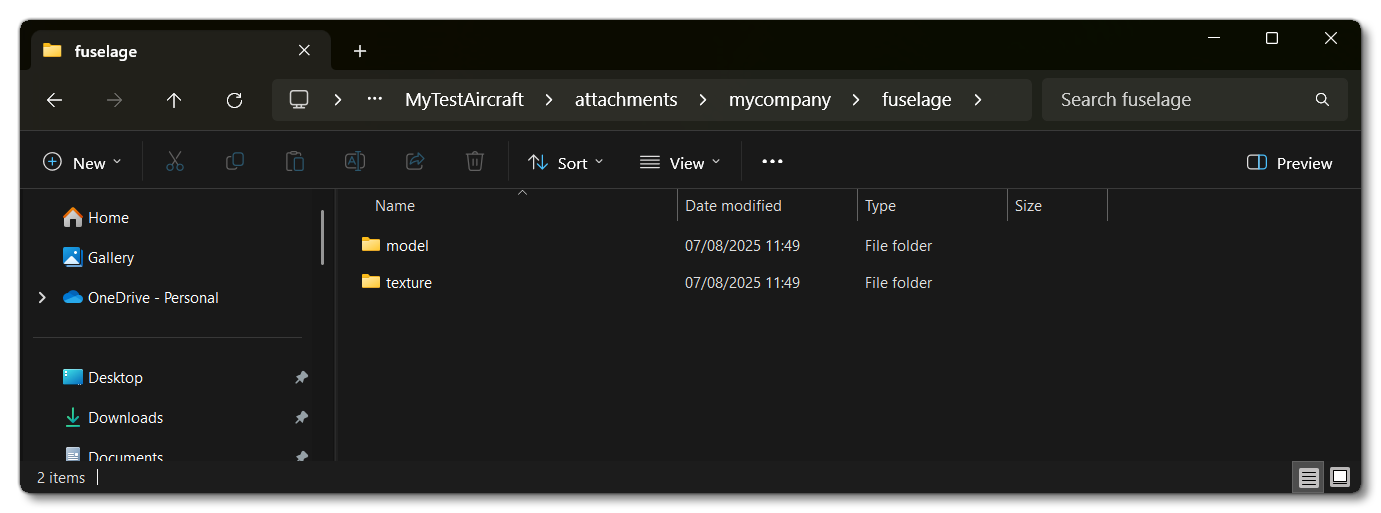 Example Of Folder Setup For Parts