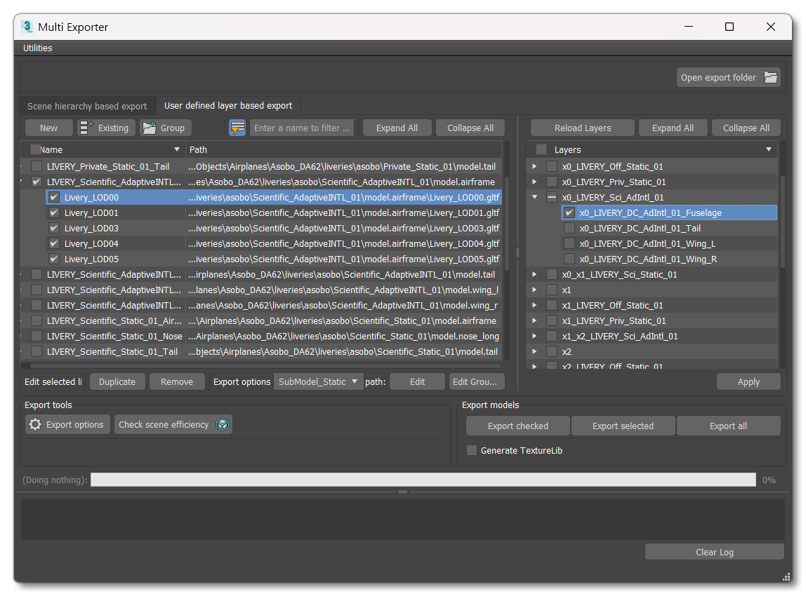 Showing Liveries In The Multi-Exporter Showing Liveries In The Multi-Exporter