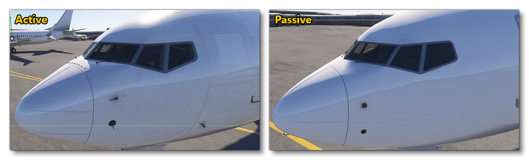 Example Showing The Downgrade In Details Between Active/Passive Aircraft Example Showing The Downgrade In Details Between Active/Passive Aircraft