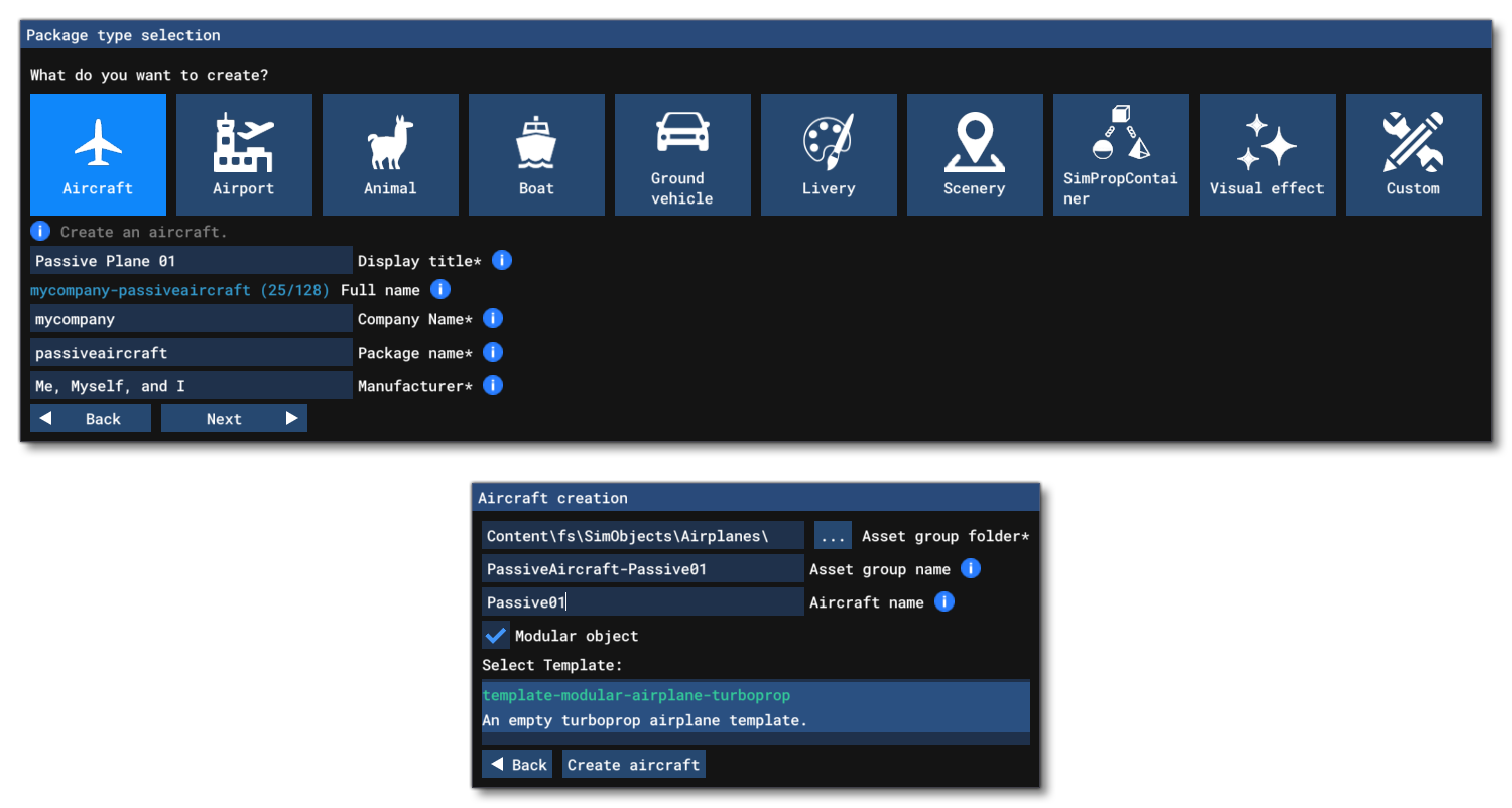Typical Package Setup For A Passive Aircraft Typical Package Setup For A Passive Aircraft