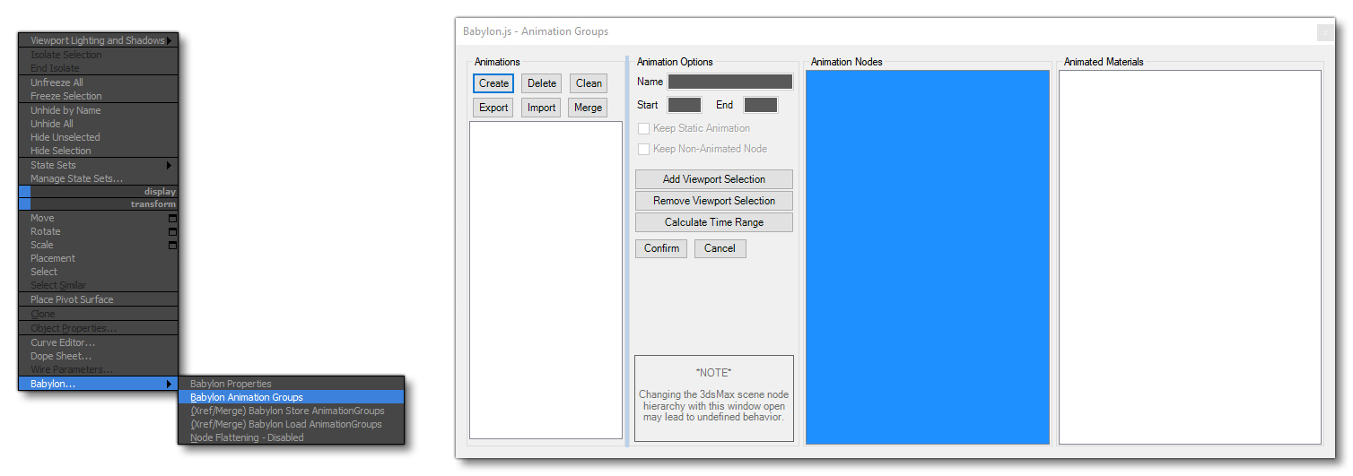 Opening The Animation Groups In 3DS Max