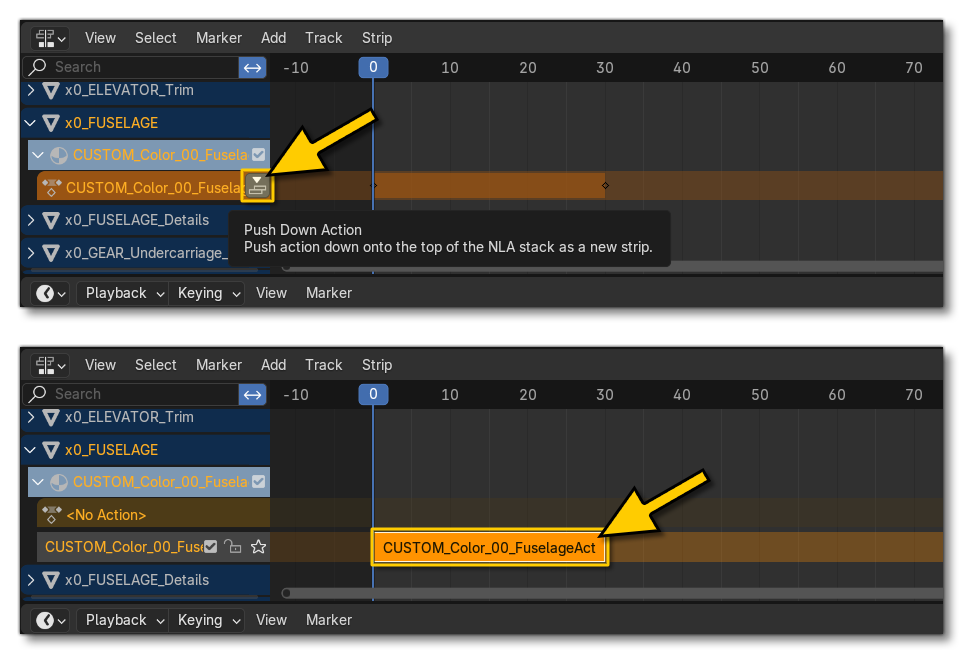Pushing Down The Animation In The Non Linear Editor