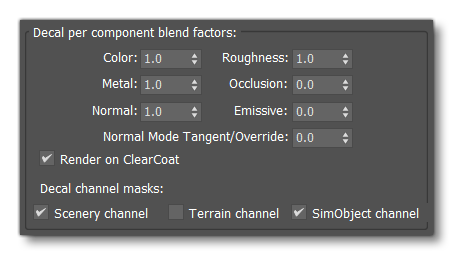 Decal Per Component Blend Factors For The Decal Material Decal Per Component Blend Factors For The Decal Material