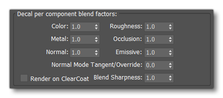 The Decal Per Component Blend Factors For GeoDecal Blended The Decal Per Component Blend Factors For GeoDecal Blended