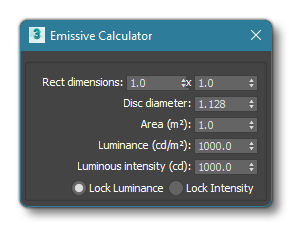 The Emissive Calculator Window The Emissive Calculator Window