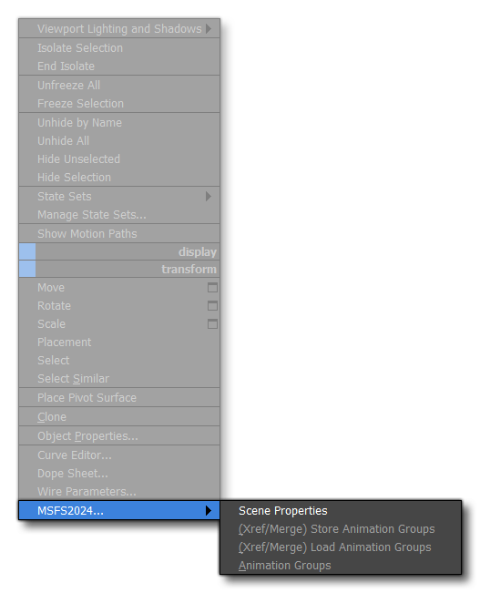 The MSFS2024 RMB Menu In 3DS Max The MSFS2024 RMB Menu In 3DS Max