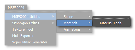 The Material Tools In The FlightSim Menu