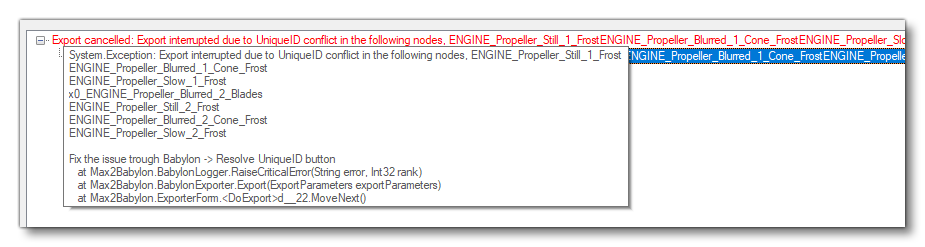 Conflicting Node ID Error In The Multiexporter