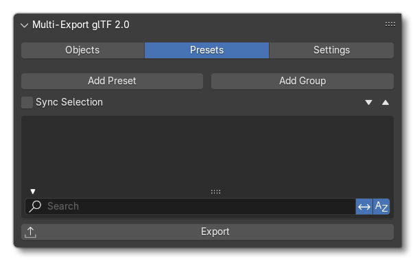 The Presets Tab In The Multi-Exporter