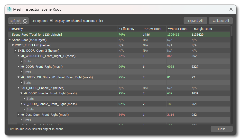 The Mesh Inspector Window