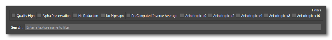 The Texture Tool Filter Options
