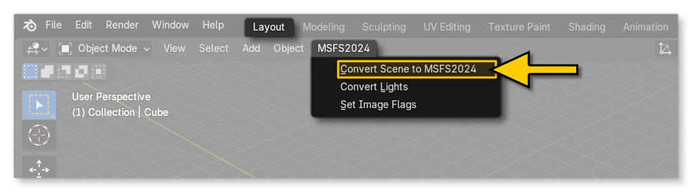 The Convert Scene Option In Blender