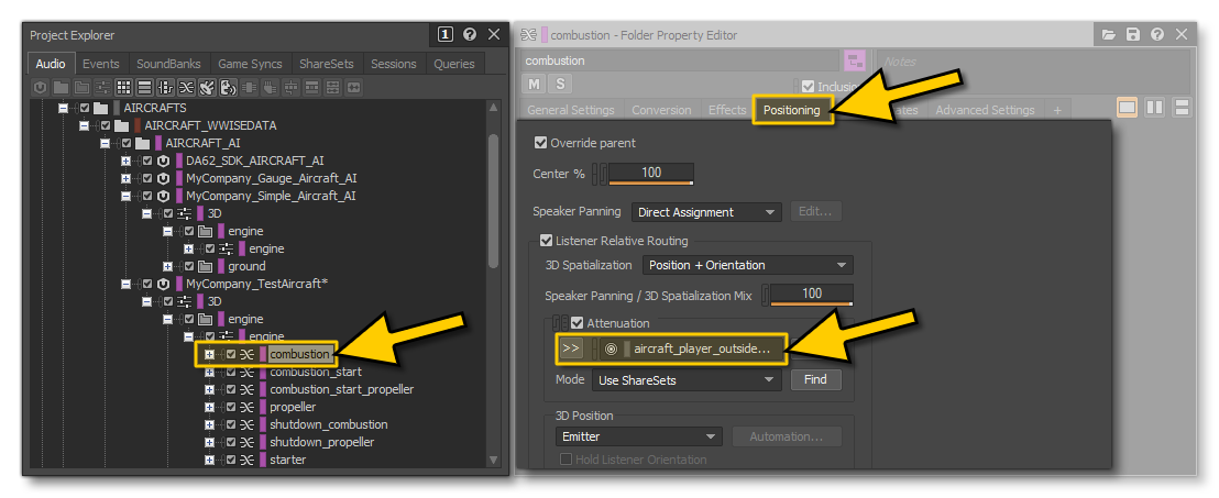 Applying An Attenuation ShareSet To A Container