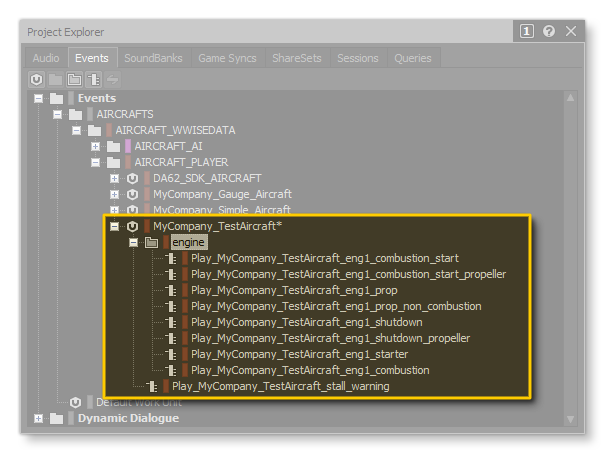 All The Engine Events Listed In Wwise