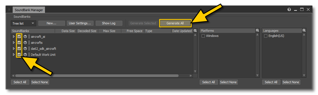 Generating SoundBanks From The SoundBank Manager