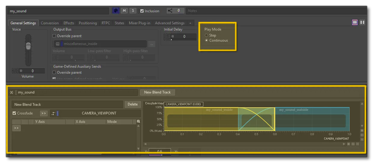 Using BlendTRacks And RTPC For Inside/Outside Sounds