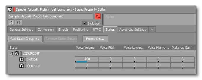 Wwise Viewpoint Switch Sound Properties