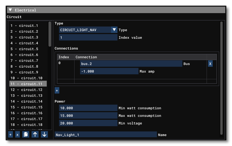 The Lights Section Of The Systems Tab In The SimObject Editor