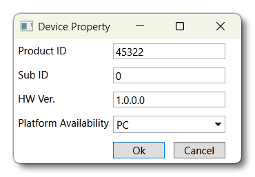 The Device Properties Window The Device Properties Window