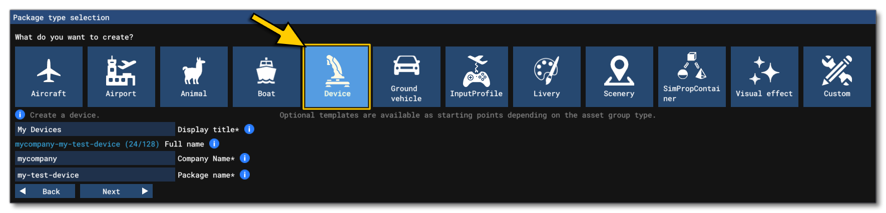 Device Profile Package Setup