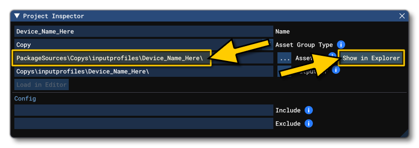 Example Of Where To Save The Input Configuration Files