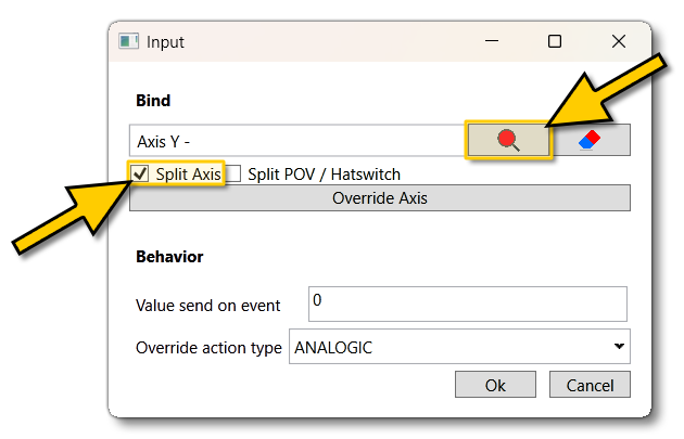 Setting The Input Window To Accept Axis Inputs Setting The Input Window To Accept Axis Inputs