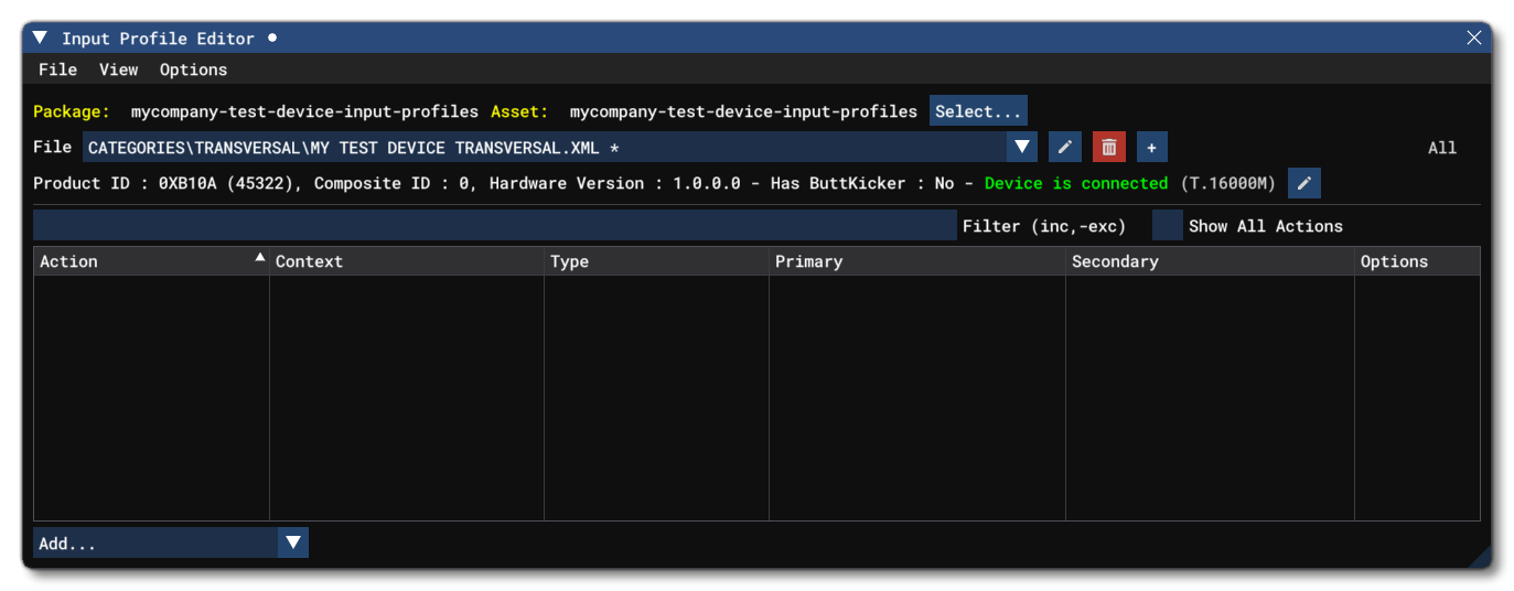 The Input Profile Editor