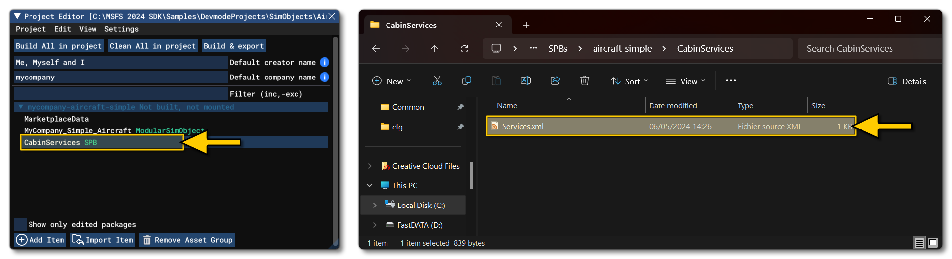 Example Of Where To Create A Service XML File