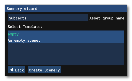 Creating The Subject Scenery Asset Group