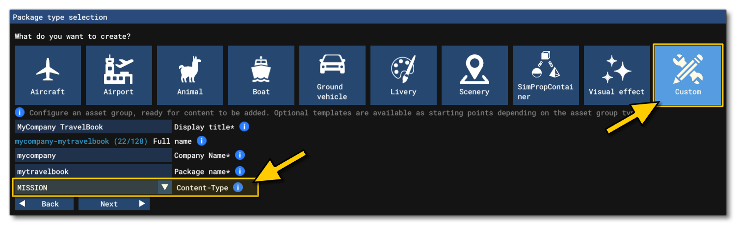 Setting Up The Package Content Type