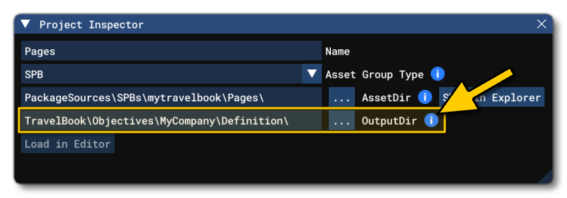 The Output Path For The Pages Files