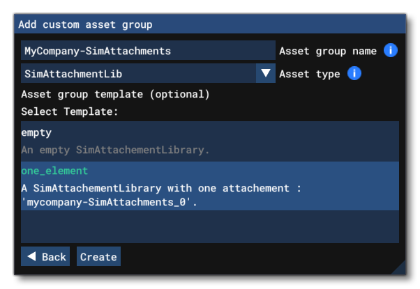 Creating An Asset Group And Picking A Template For The Package