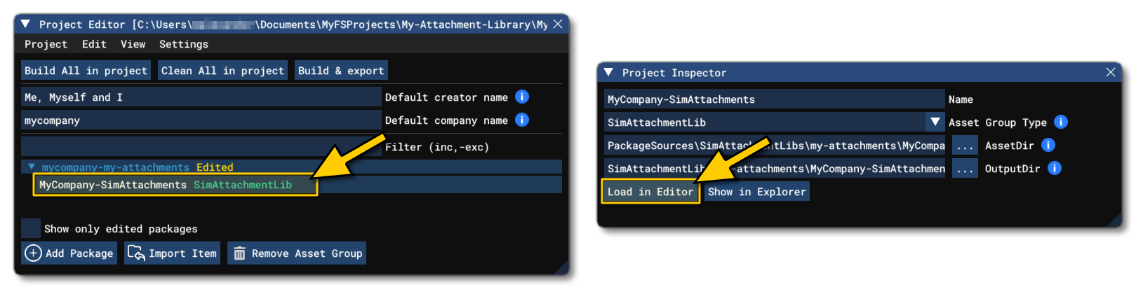 Loading The SimAttachment In The Editor