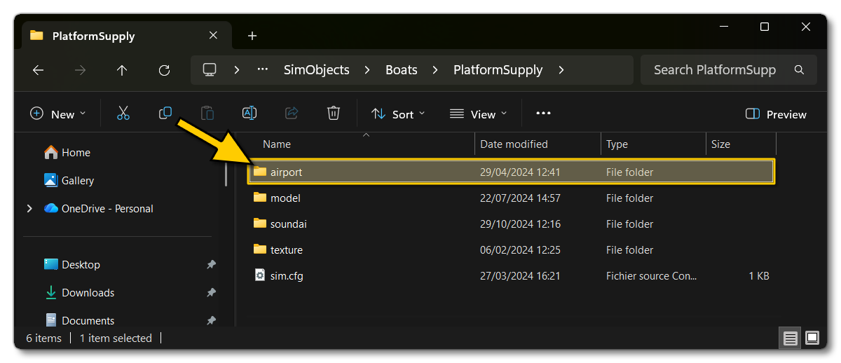 The Folder Structure For A Boat SimObject With A Helipad