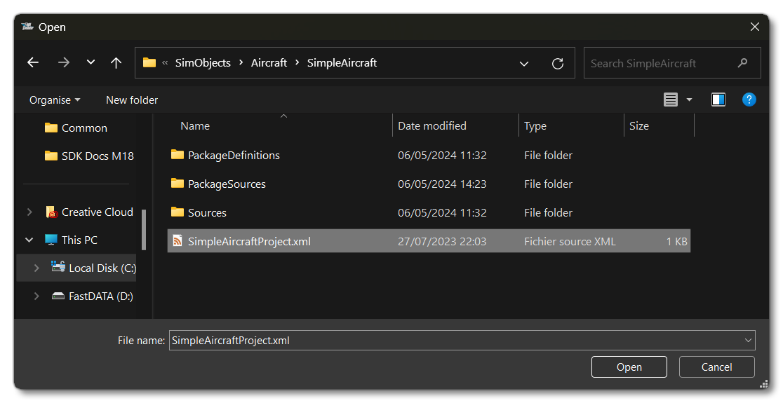 SimpleAircraft Project Directory SimpleAircraft Project Directory