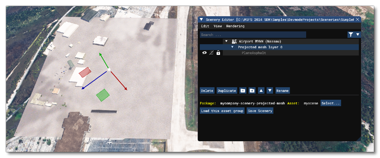 The Projected Mesh Shown In The Scene