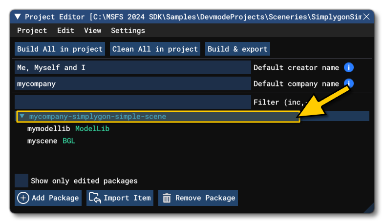 SimplygonSimpleScene In The Project Editor