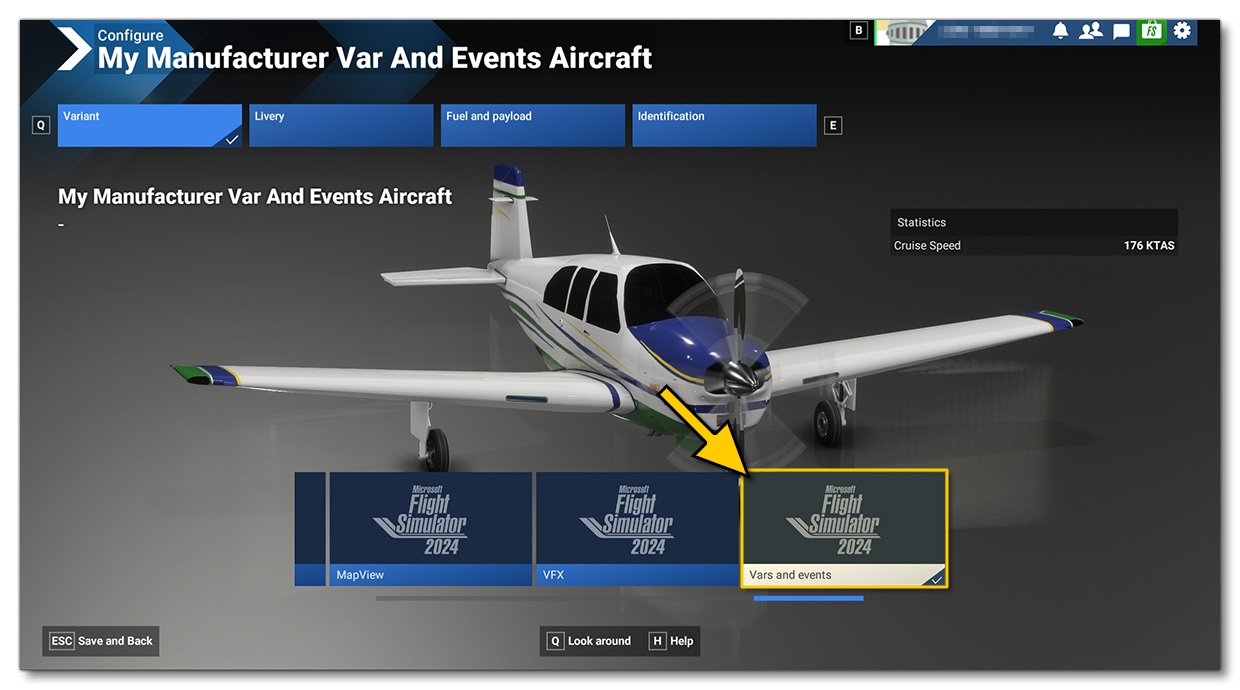 Selecting The Vars And Events Aircraft In The Simulation Selecting The Vars And Events Aircraft In The Simulation