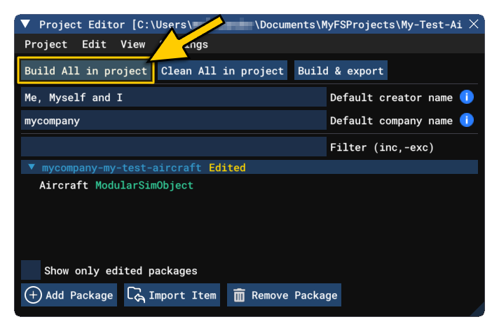 Building An Aircraft Package