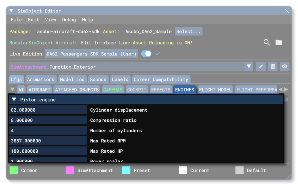 The Piston Engine Section Of The SimObject Editor Engines Tab The Piston Engine Section Of The SimObject Editor Engines Tab