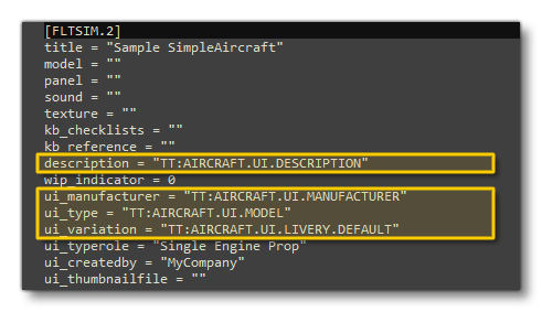 SimpleAircraft CFG File After Editing