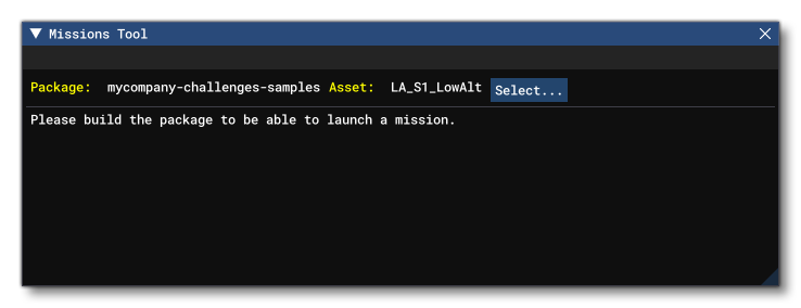 The Mission Tool When No Package Has Been Built
