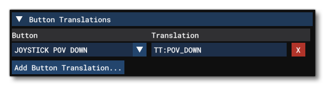The Button Translation Section Of The Input Device Editor