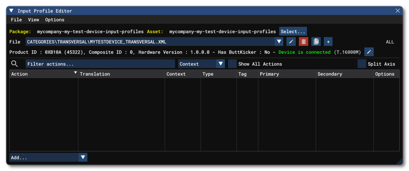 The Input Profile Editor