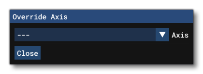 The Override Axis Selection Window