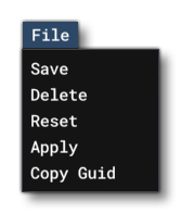 The Material Inspector File Menu